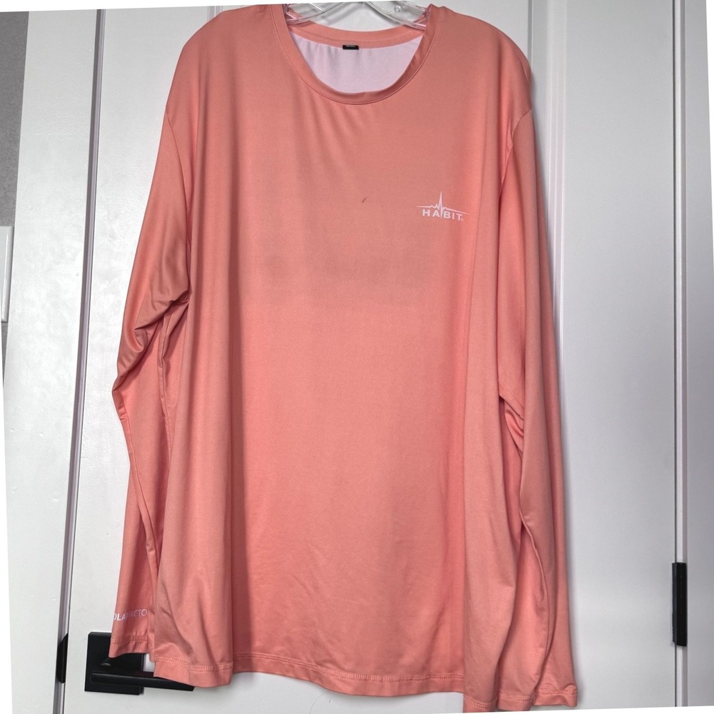 Habit Mens Solar-Factor Fishing‎ Shirt Long Sleeve Coral Reef Graphic Tee 2XL